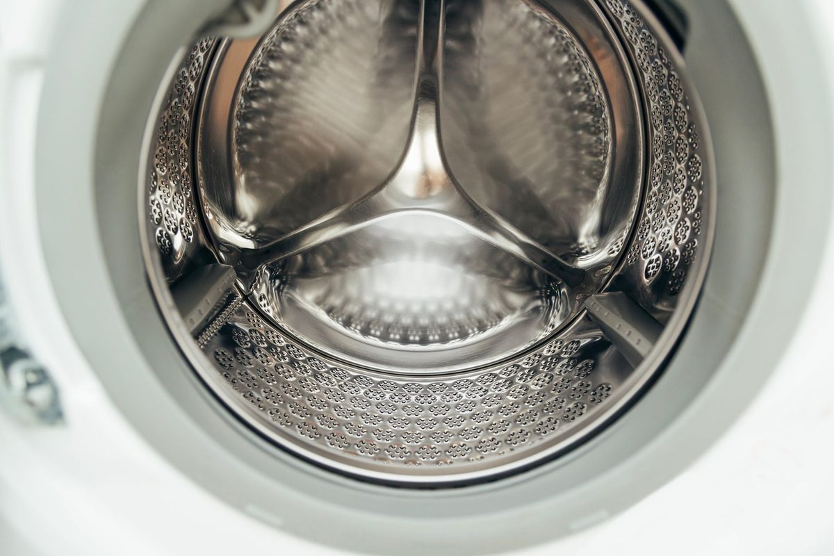Open washing machine drum and door gasket, the key area when cleaning a washing machine